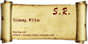 Simay Rita névjegykártya